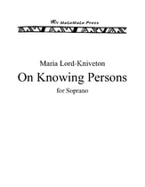 On Knowing Persons Vocal Solo & Collections sheet music cover